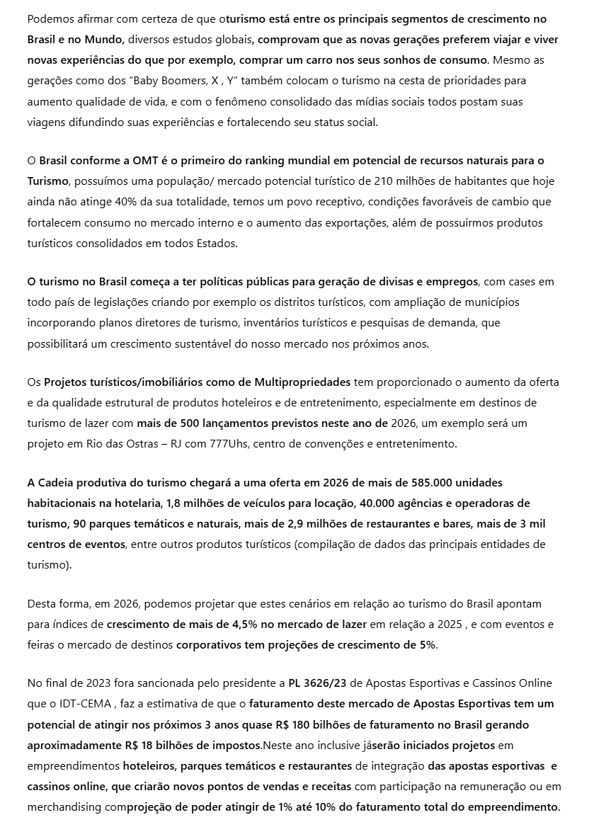 CENÁRIOS E PROJEÇÕES PARA O TURISMO E JOGOS EM 2026